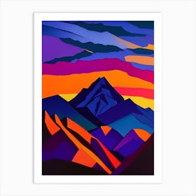 Geometric Mountainous Sunset Art Print