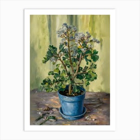 Blue Potted Plant Art Print