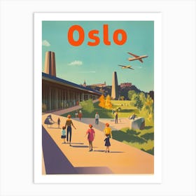 Aihrgdesign A 1970s Inspired Travel Poster For Oslo Art Print