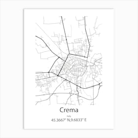 Crema,Italy Minimalist Map Art Print