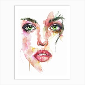 Watercolor Portrait Of A Woman 1 Art Print