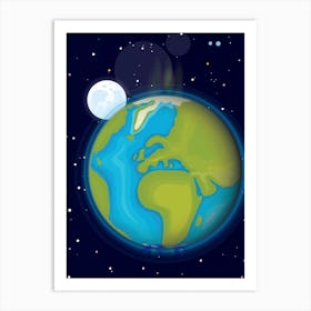 Earth In Space Art Print