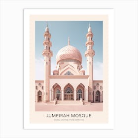 The Jumeirah Mosque Dubai United Arab Emirates Travel Poster Art Print