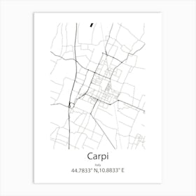 Carpi,Italy Minimalist Map Art Print