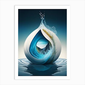Water Symbol Waterscape Crayon 2 Art Print