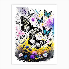 Butterflies On A Flower Art Print