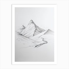 Cerro Mercedario Argentina Line Drawing 1 Art Print