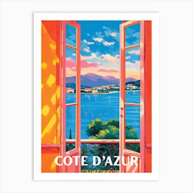 Cote D Azur Window Travel Poster 4 Art Print