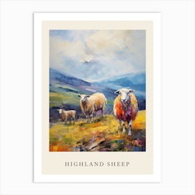 Impressionism Style Painting Of Highland Sheep 3 Art Print