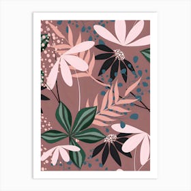 Pink Floral Pattern Art Print