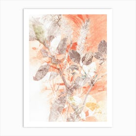 Red Brown Botanical Leaves Art Print