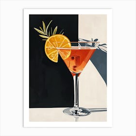 Retro Rendezvous: Mid-Century Libations Coctail Art Print