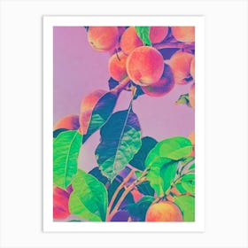 Peach 1 Risograph Retro Poster Fruit Art Print