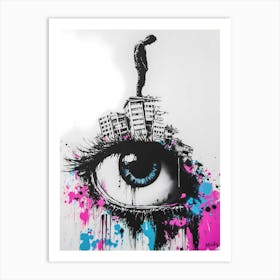 Eye Of The City Graffiti in Banksy style Art Print