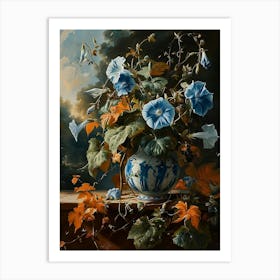 Baroque Floral Still Life Morning Glory 2 Art Print