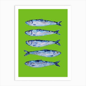 Sardines On Green Art Print