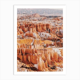 Snowy Desert Rocks Art Print