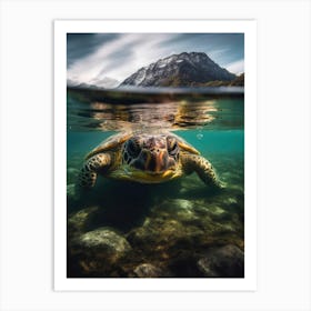 Diving Turtle Art Print