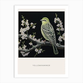 Ohara Koson Inspired Bird Painting Yellowhammer 2 Poster Art Print