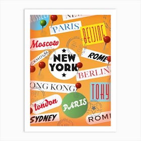 Travel Tickets Art Print