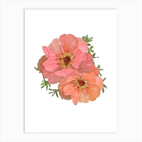 Tropical Pink Flowers Art Print