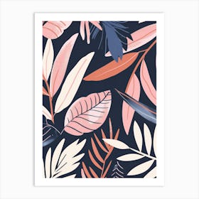 Tropical Leaves Seamless Pattern 16 Art Print