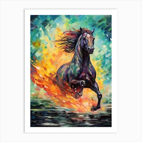 Running Horse Painting On Canvas 1 Art Print