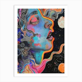 Psychedelic Painting Style Abstract 1 Art Print