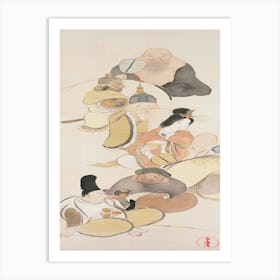 Seven Gods Of Good Fortune (1920s), Kamisaka Sekka Art Print