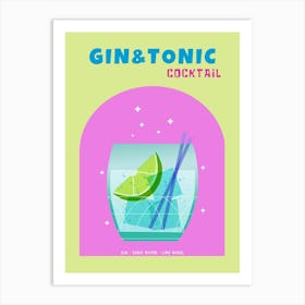 Gin And Tonic Cocktail Art Print