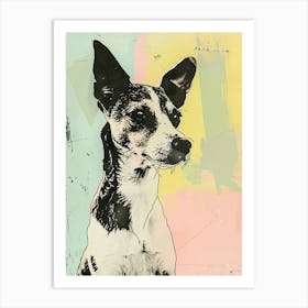 Toy Fox Terrier Dog Pastel Illustration Art Print