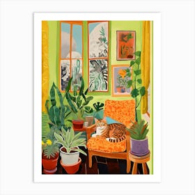 Orange Cat Living Room Art Print