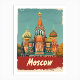 Aihrgdesign A Vintage Travel Poster Of Moscow 2 Art Print