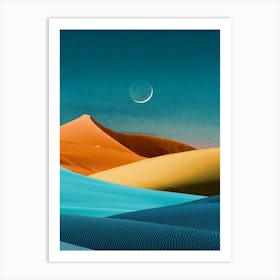 Moon Sand And Sea Art Print