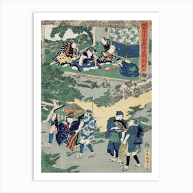 Act Vi Kampei Signing The Roll Of The Forty Seven Rōnin; Okaru, After Being Sold, Is Taken By Palanquin To Kyoto Art Print