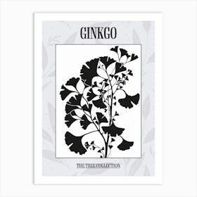 Ginkgo Tree Simple Geometric Nature Stencil 3 Poster Art Print