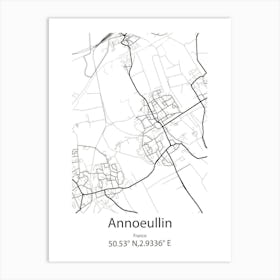 Annoeullin,France Minimalist Map Art Print