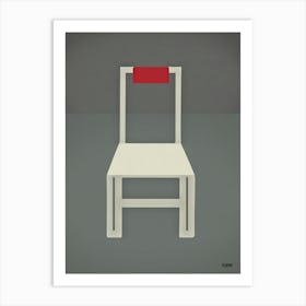 Minimal – White Bauhaus  Chair Art Print