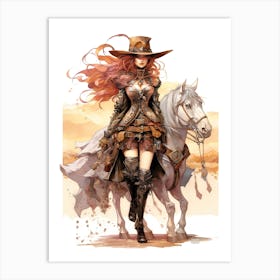 Steampunk Cowgirl 9 Art Print