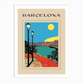 Minimal Design Style Of Barcelona, Spain 3 Poster Art Print