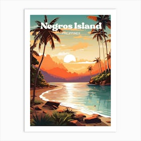 Negros Island Philippines Sunset Travel Art Art Print