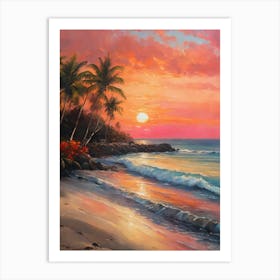 Sunset At The Beach 1 Art Print