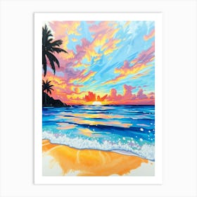 Sunset At The Beach 21 Art Print