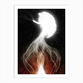 angels on fire. Art Print