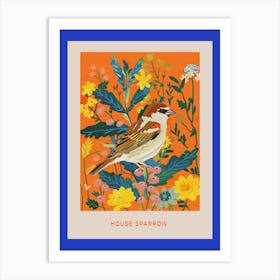Spring Birds Poster House Sparrow 2 Art Print