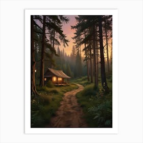 Cabin In The Woods 1 Art Print