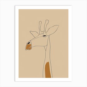 Giraffe - Boho, Line Art 22 Art Print