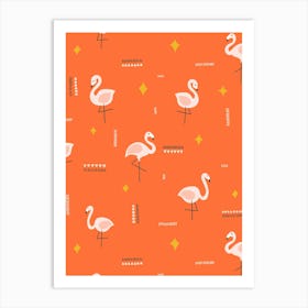 Palm Springs Flamingos Mid Century Modern Art Print