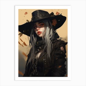 Billie Eilish Goth Cowgirl 8 Art Print