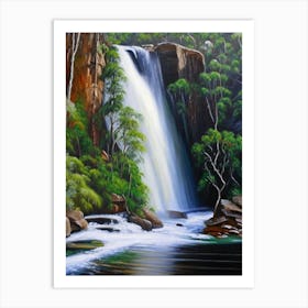 Millstream Falls, Australia Peaceful Oil Art  Art Print